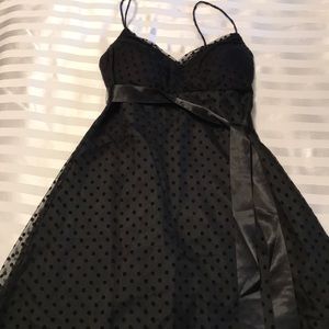 Black polkadot formal dress